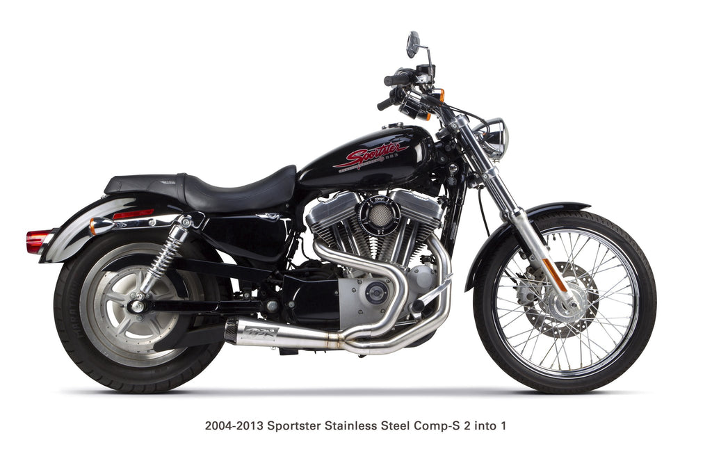 Harley Davidson Sportster (2004-2013) Comp-S 2-into-1 Ceramic Black Exhaust System - Two Brothers Racing