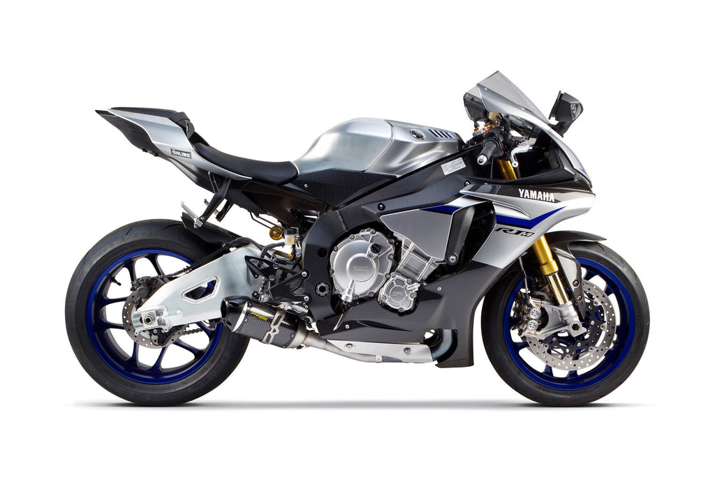 Yamaha R1 (2015-2025) S1R 3K Black Carbon Cat-Delete Slip-On - Part Number 005-4260405-S1B - Two Brothers Racing
