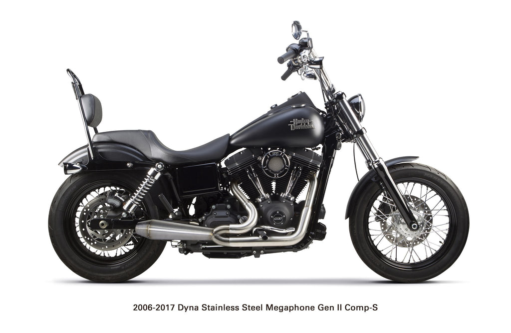 Harley Davidson Dyna (2006-2017) Megaphone Gen II 2-into-1 Stainless Steel - Part Number 005-4690199 (-X) - Two Brothers Racing