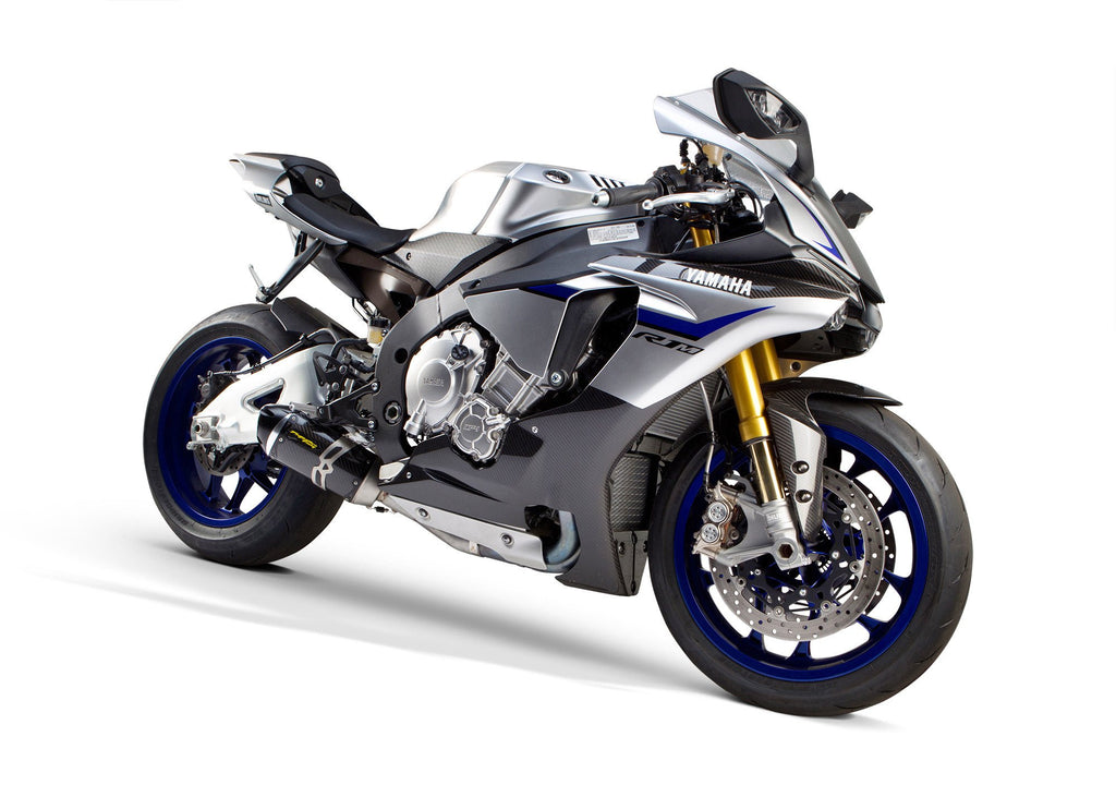 Yamaha R1 (2015-2025) S1R 3K Black Carbon Cat-Delete Slip-On - Part Number 005-4260405-S1B - Two Brothers Racing