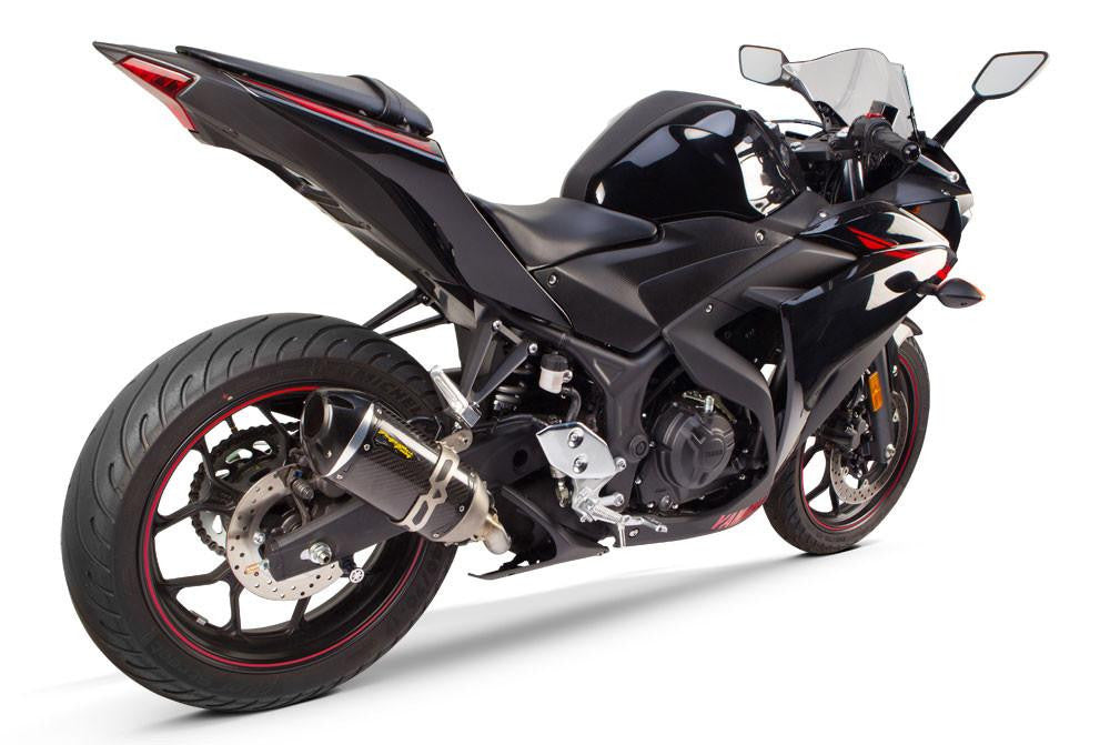 Yamaha R3 (2015-2024) / MT03 (2020-2021) S1R Black Aluminum Slip-On - Part Number 005-4160406-S1B - Two Brothers Racing