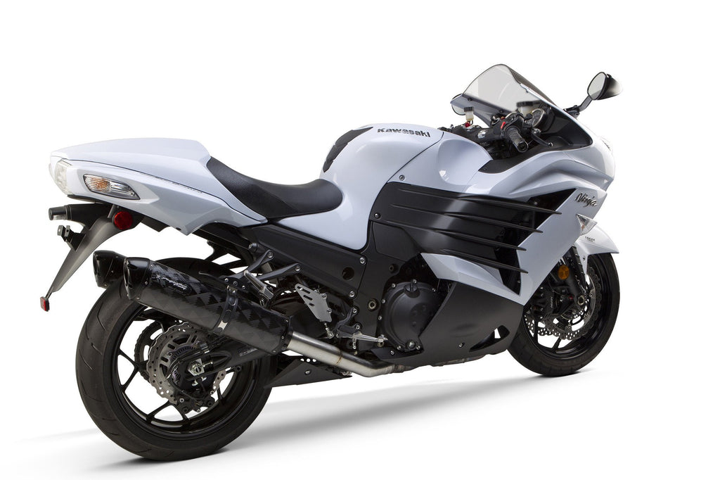Kawasaki ZX-14R (2012-2025) Dual S1R Black Aluminum Slip-On - Part Number 005-3160406DV-B - Two Brothers Racing