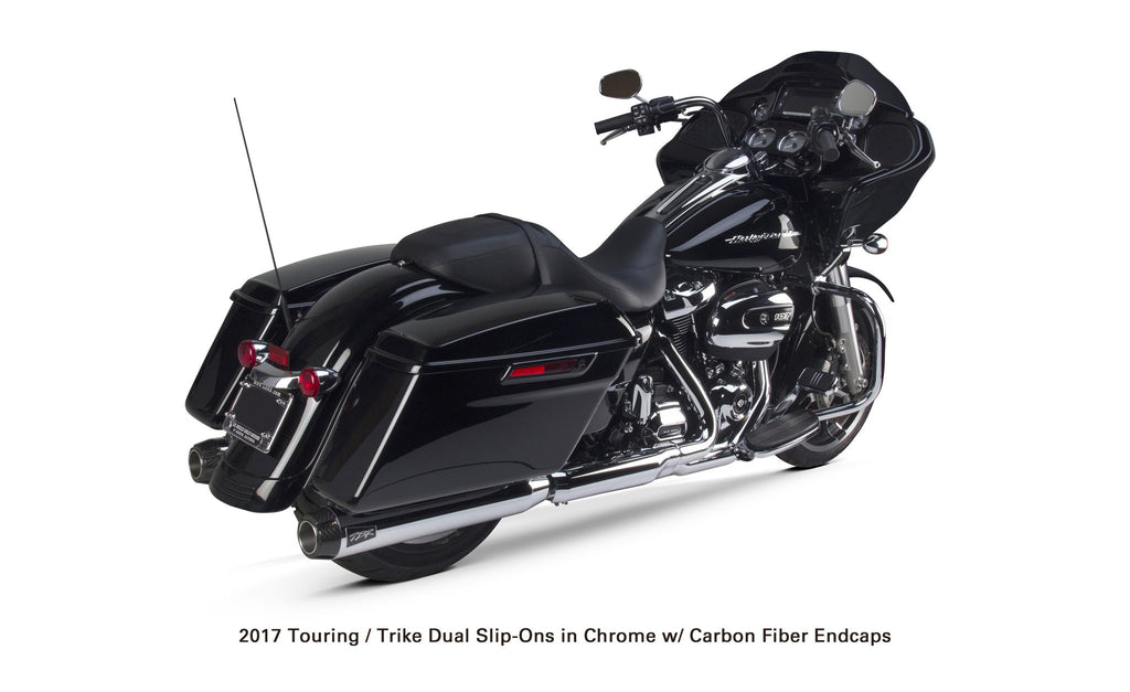 Harley Davidson Touring (2017-23) Black w/ Carbon Endcap - Part Number 005-4550499D-B - Two Brothers Racing
