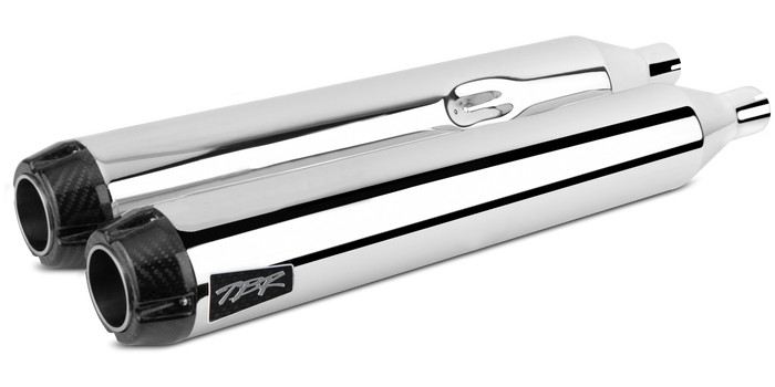 Harley Davidson Touring/Trike (1995-2016) Chrome w/ Carbon Endcap - Part Number 005-3870499D - Two Brothers Racing