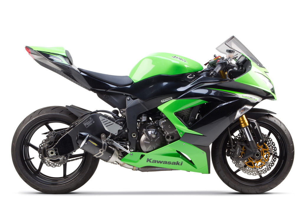 Kawasaki ZX-636R/6RR (2009-22) S1R 3K Black Carbon Slip-On - Part Number 005-3860405-S1B - Two Brothers Racing